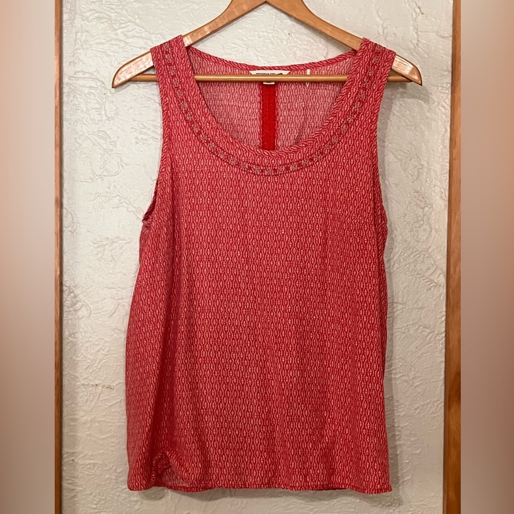 Toad&Co Red Patterned Tank Top